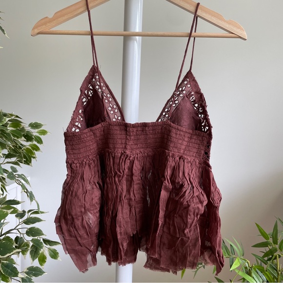 NEW Free People One Carrie Top In Java Brown - Picture 7 of 13